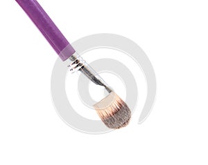 Bunch of make-up brushes - Cosmetics and beauty. Make-up brushes set in row on white  background