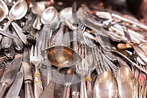 Bunch of old silver ware