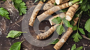 A Bunch of Parsnips on a Wooden Table