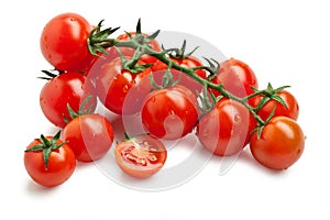 Bunch of Red Cherry Tomatoes with Water Droplets, Ingredient â€“ Italian `Ciliegino` Variety