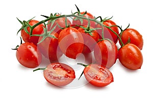 Bunch of Red Cherry Tomatoes with Water Droplets, Ingredient â€“ Italian `Pizzutello` Variety