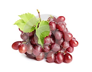 Bunch of red fresh ripe juicy grapes isolated