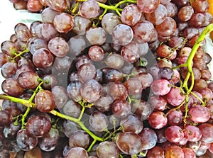 Bunch of red grapes on the fresh fruit market