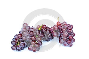 Bunch of red grapes on white backgrounds