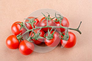 Bunch of red ripe tasty fresh cherry tomatos