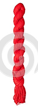 a bunch of red sewing thread
