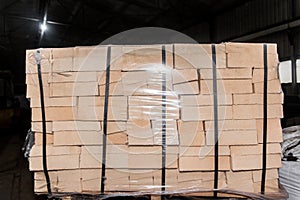 A bunch of refractory bricks, fire-resistant brick blocks