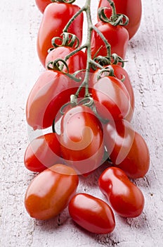 Bunch of ripe San Marzano tomatoes