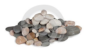 A bunch of round sea pebbles