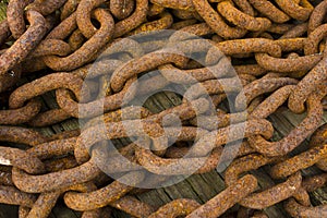 Bunch of Rusting Steel Chains