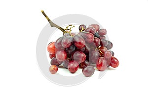 Bunch of small red grapes isolate