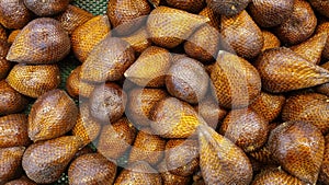 Bunch of snakefruit (Salacca zalacca) at the traditional market.