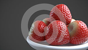 Bunch of Strawberries isolated over solid background