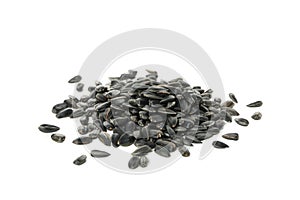 Bunch of sunflower seeds isolated on white