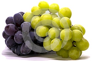 Bunch of sweet grapes on white background