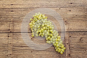 Bunch of sweet green seedless grapes variety