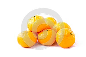 Bunch Tangerine (Mandarin) on White Background