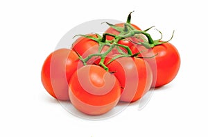 Bunch of tomato isolated on white background.