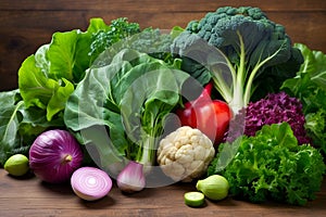 a bunch of vegetables including radishes radishes onions and onions Green Elegance A Visual Feast