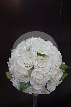 Bunch of white rose flowers