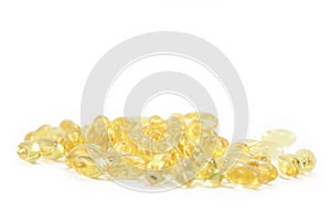 A bunch of yellow gel pills