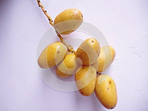 Bunch of yellow raw dates
