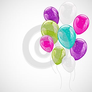 Bunche of colorful sparkling helium balloons. photo