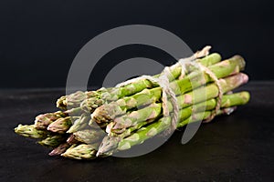 Bunched uncooked asparagus