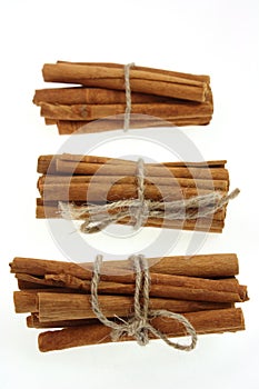Bunches of cinnamon sticks