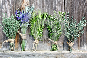 Bunches of herbs photo