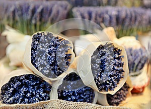 Bunches of lavenders, street market