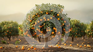 Bunches of ripe orange