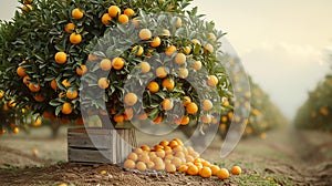 Bunches of ripe orange