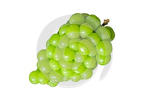 Bunches Shine Muscat grapes isolated on white background with clipping path