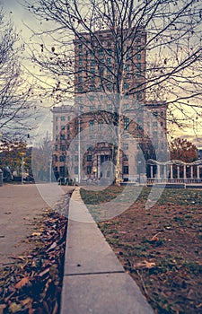 Buncombe County Courthouse in Asheville, North Carolina , cloudy day.