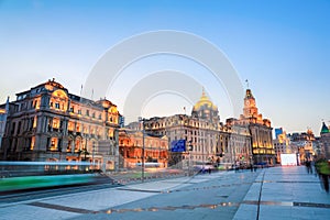 The bund of shanghai at dusk