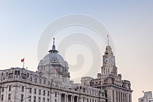 The bund in Shanghai at sunset