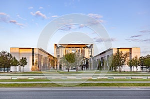 The Bundeskanzleramt (German for Federal Chancellery) in sunris