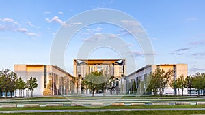 The Bundeskanzleramt (German for Federal Chancellery) in sunris