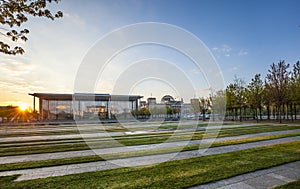 The Bundeskanzleramt (German for Federal Chancellery) in sunris