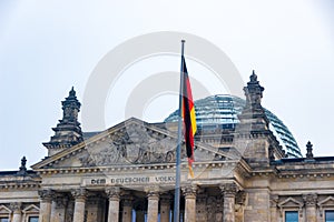 The Bundestag Federal Diet in Berlin, Germany, in winter