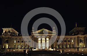 Bundestag parliament in Berlin at night
