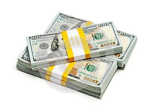 Bundle of 100 US dollars 2013 edition banknotes