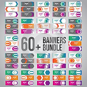 Bundle of 60+ Vector Abstract Design Banner Web Template - EPS 10