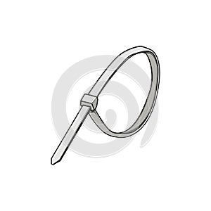 bundle cable ties cartoon vector illustration