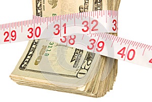 Bundle of cash getting squeezed