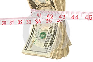 Bundle of cash getting squeezed