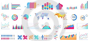 Bundle of charts, diagrams, schemes, graphs, plots