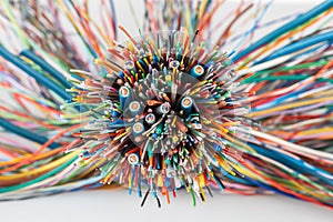 Bundle of colored electric cables