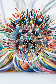 Bundle of colored electric cables